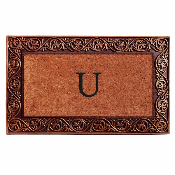 Calloway Mills Monogram Door Mat, Bronze, Black, Natural, 18 in W x 30 in L 10003BRNZU - main